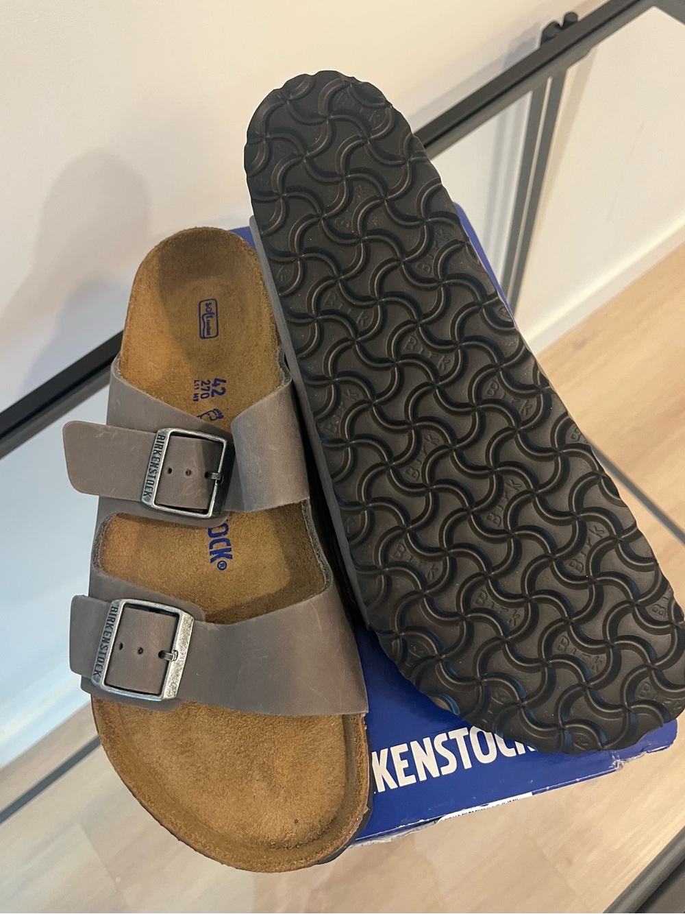 Birkenstock Men Arizona Two-Strap Sandal - Taupe Gray